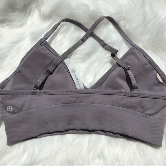 NWT LULULEMON AWAKENING BRA lavender grey w pads - Picture 5 of 8